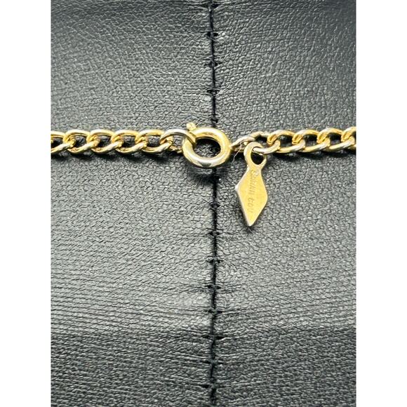 Vintage Sarah Cov Gold Tone Bow Tie Necklace - Picture 8 of 8